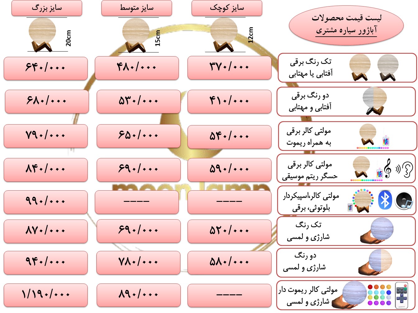 لیست قیمت مشتری